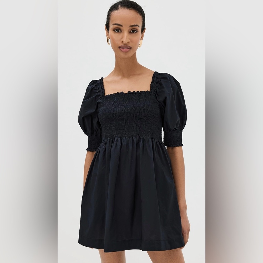 Hill House Black Puff Sleeve Mini Sundress - Picture 3 of 6